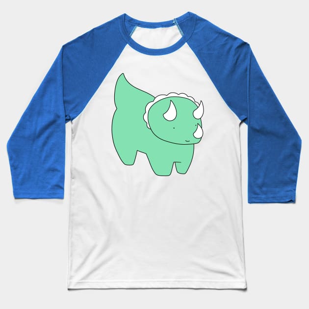 Cute Light Green Triceratops Baseball T-Shirt by saradaboru